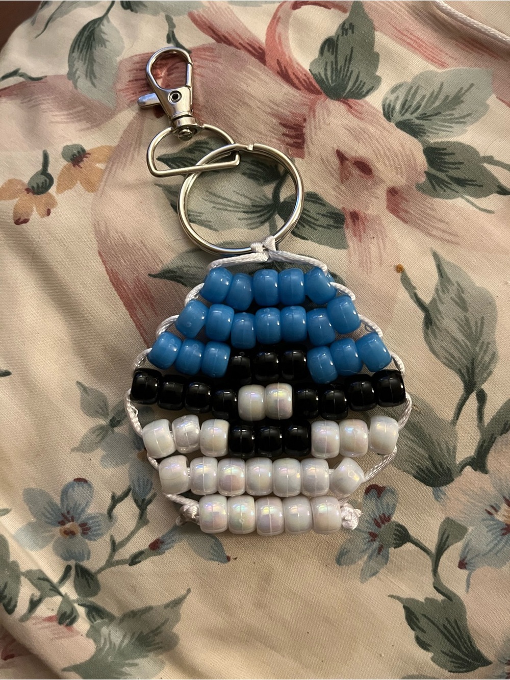 Pokemon Beaded Keychain Holder - Blue, Black, White